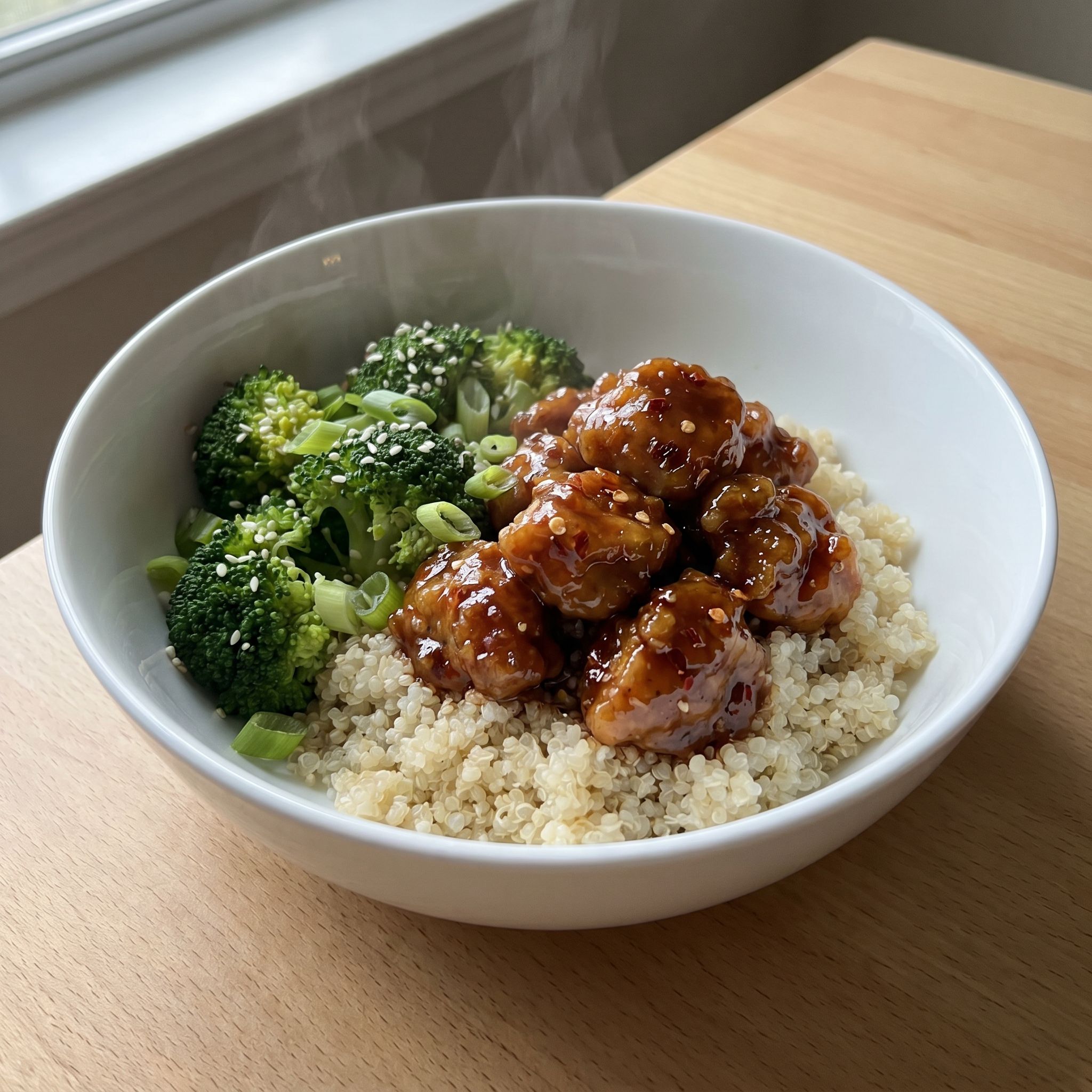 Spicy Honey Garlic Chicken Bowls