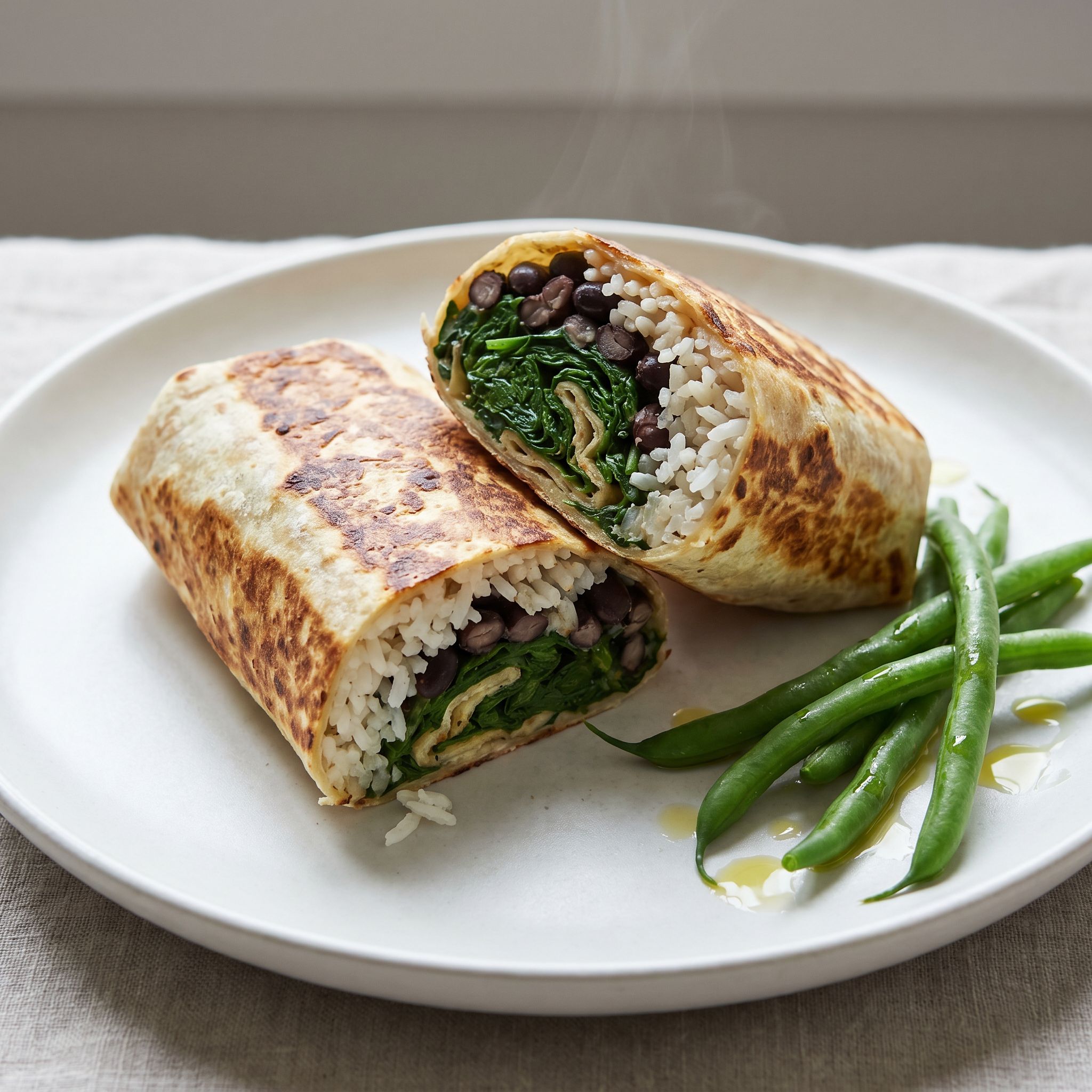 Spinach Rice Black Bean Wraps