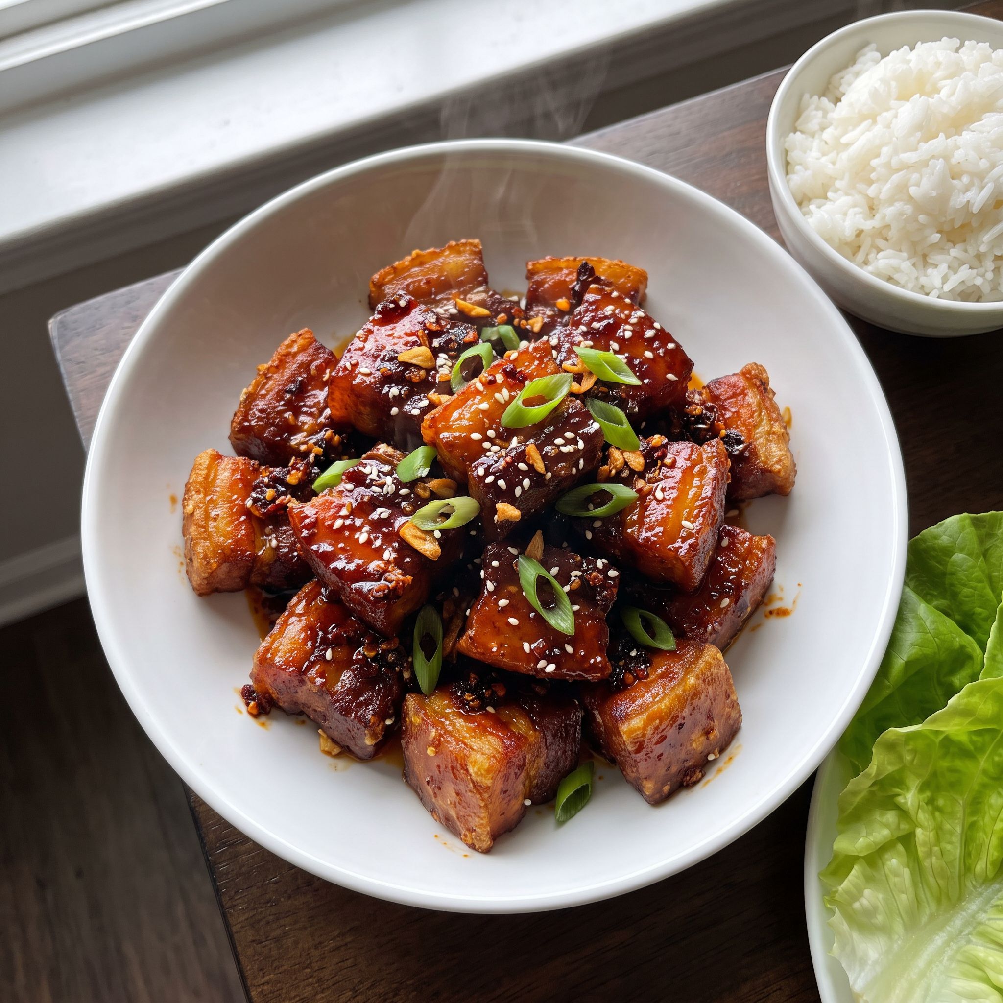 Sticky Chili Crispy Pork Belly Bites