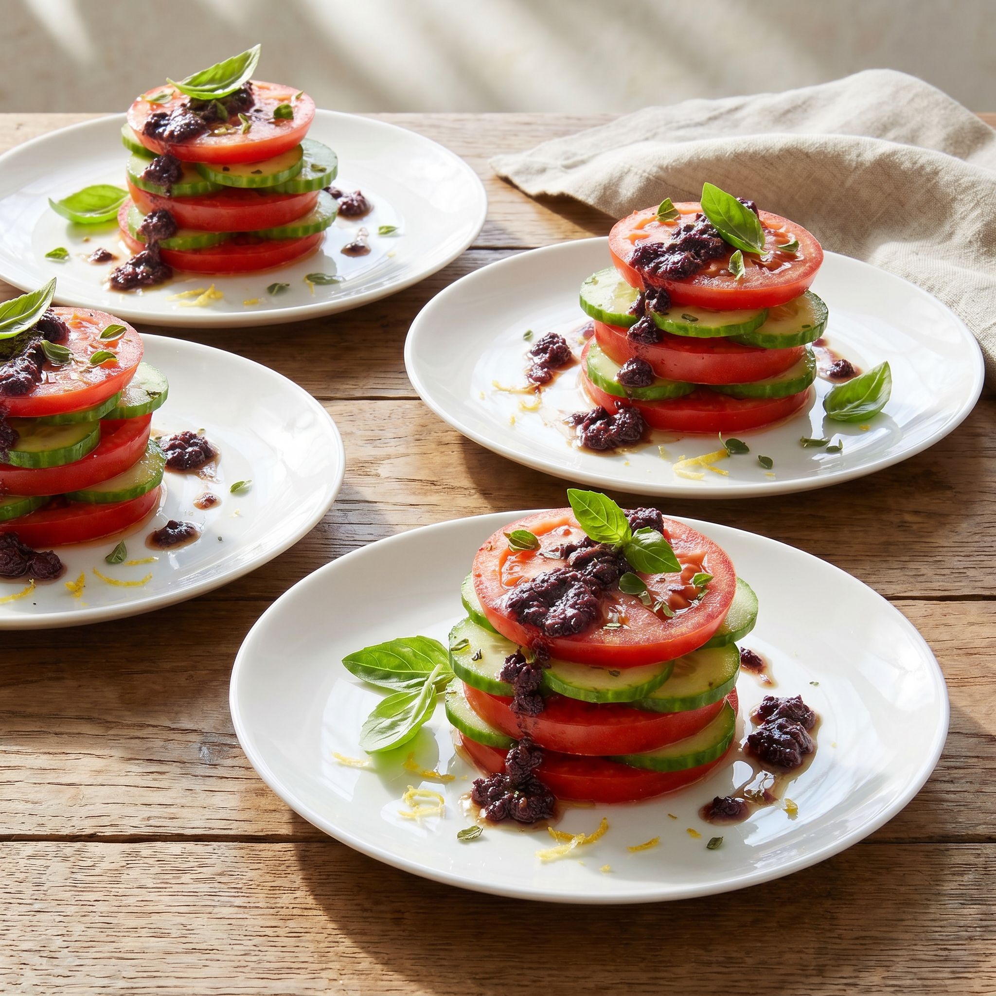 Sun-Kissed Tomato Herb Olive Stack