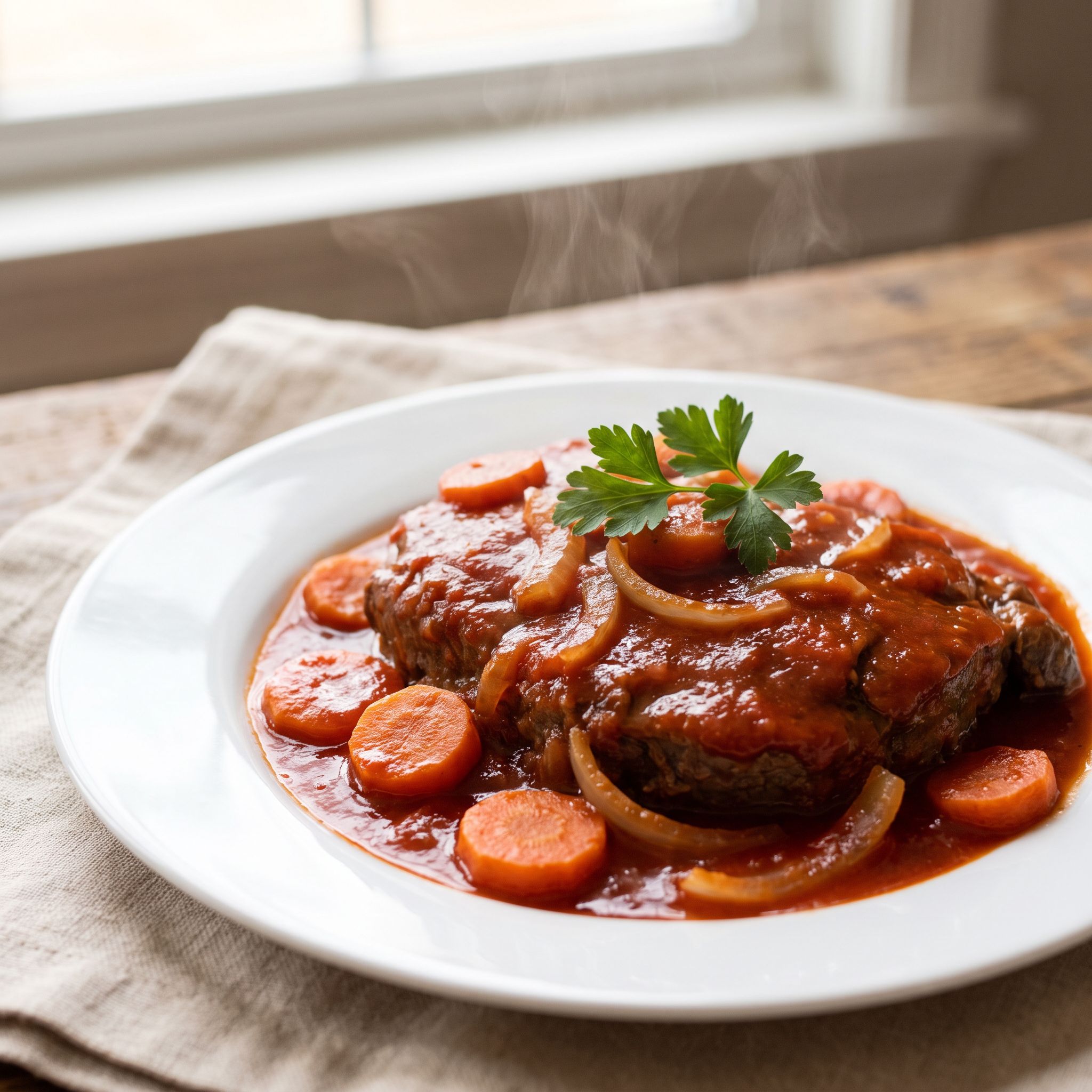 Sweet Tomato Swiss Steak Skillet