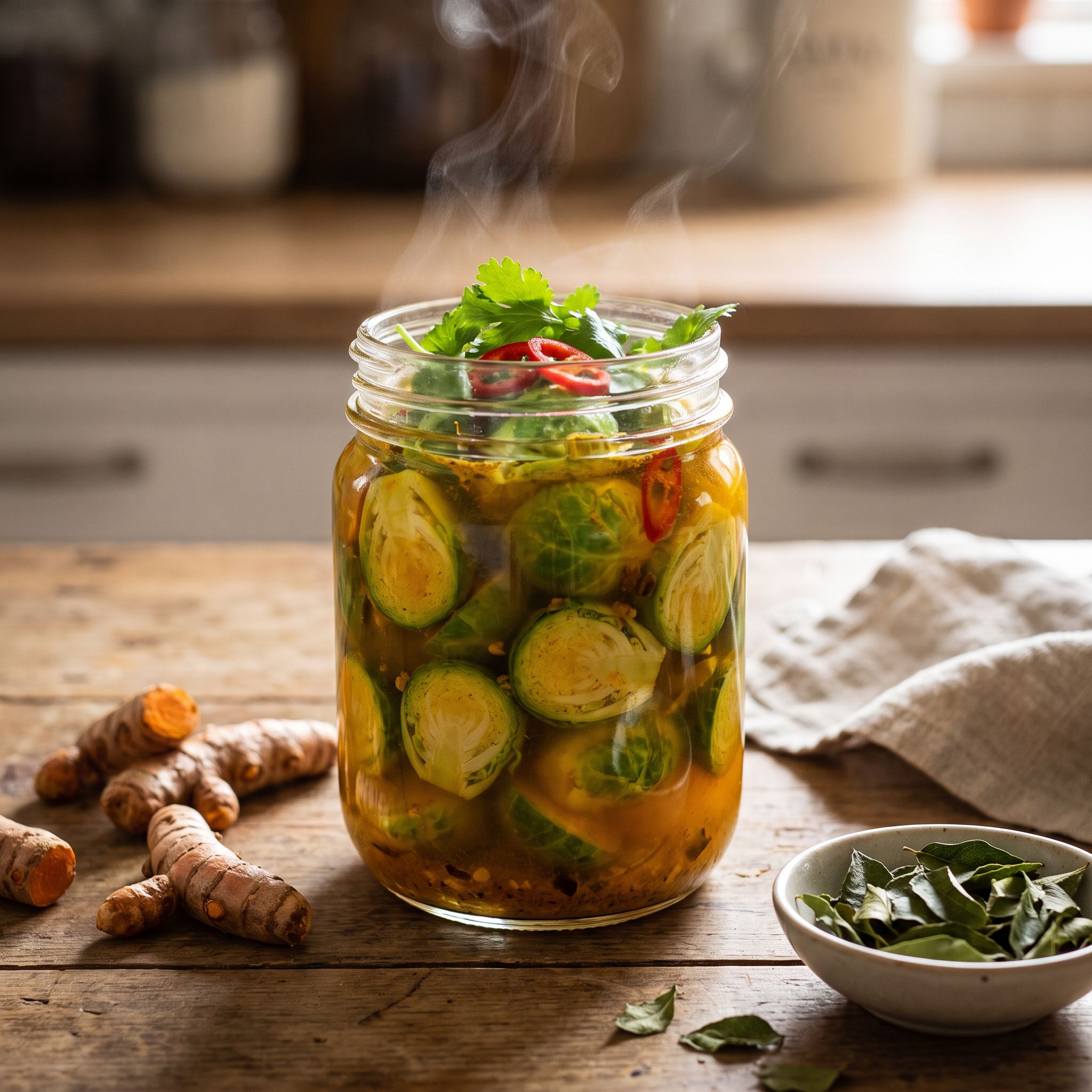 Tamarind Turmeric Pickled Brussels