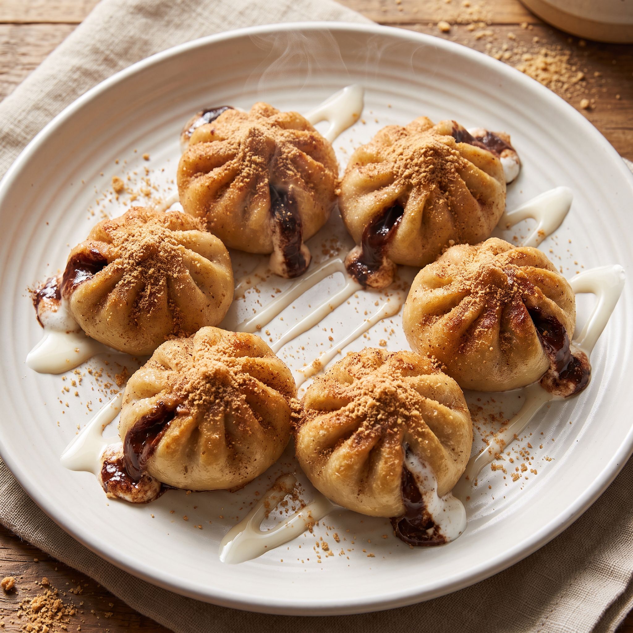 Toasted S'mores Pan-Fried Dumplings