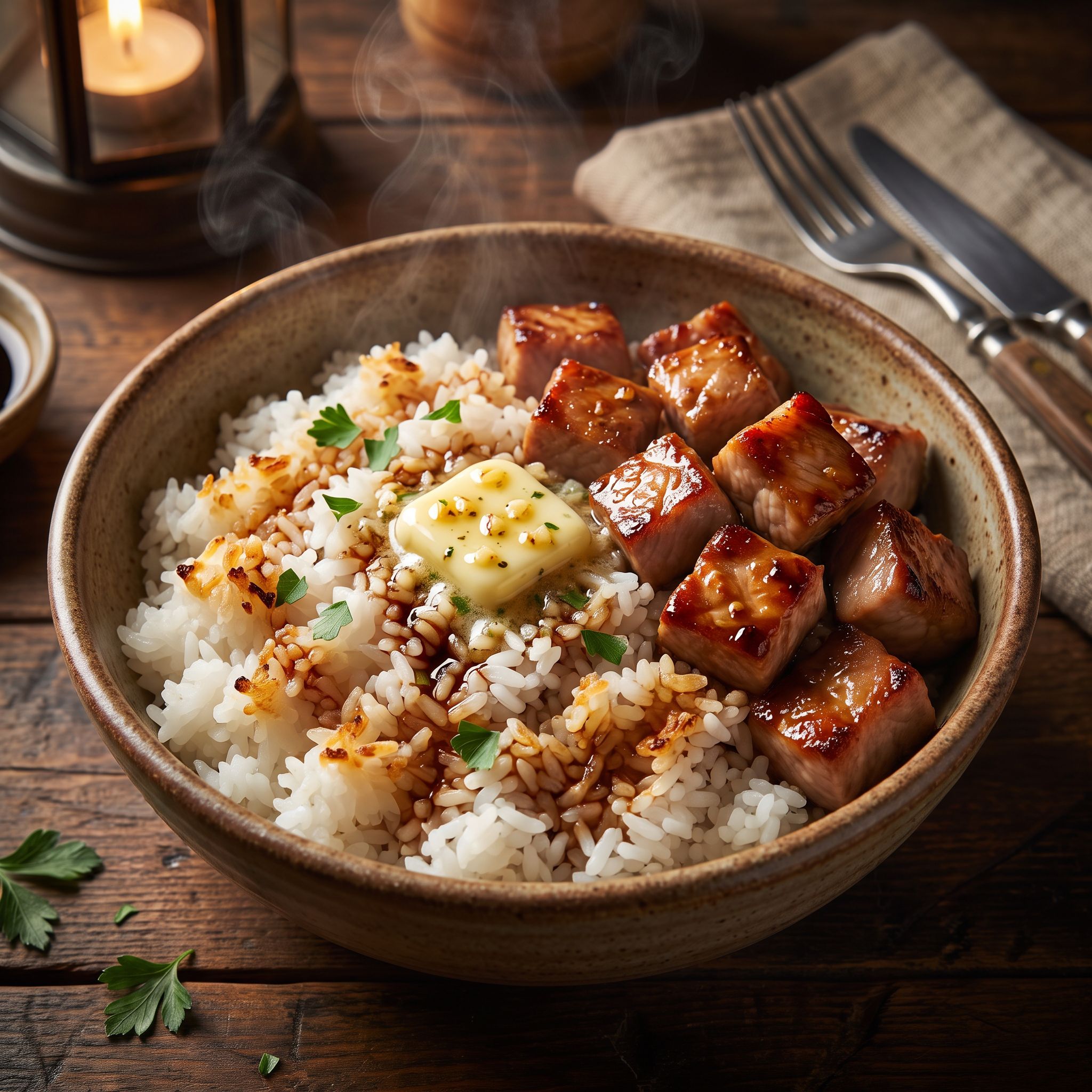 Warrior's Garlic Butter Pork Rice